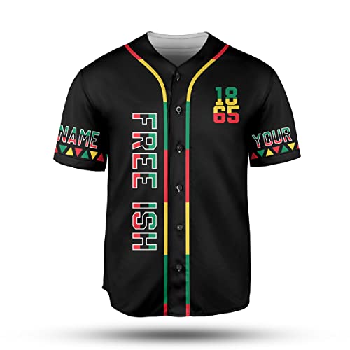 Personalized Juneteenth Baseball Jersey Shirts Juneteenth's Day Black Baseball Jersey Baseball Shirt Sports Uniform Men Women (Ju 1)