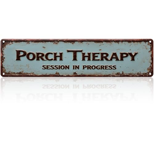 Porch Relaxation Time Vintage Tin Sign Style Rustic Teal Porch Wall Decor Funny Outdoor Patio Sign Gift for Friends Family Neighbors Home Garden Deck Garage Decor 4x16 Inch (26008)