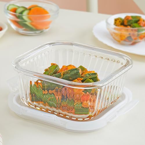 Borosil 520 ml Fluted Klip N Store Square Food Storage Container ...