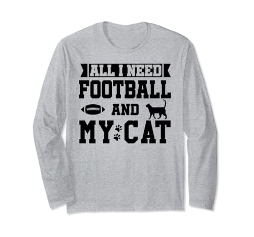 All I Need is Football and My Cat Shirt,Football Cat Lovers Manga Larga