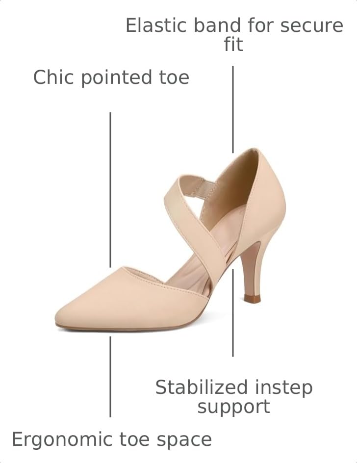 Image of mysoft Women's Pointed Toe Pumps Stiletto Heel Dress Shoes Wide Width