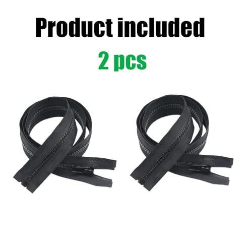 Image of YaHoGa 2PCS #5 10 inch Separating Jacket Zippers for Sewing Coats Jacket Zipper Replacement Black Plastic Zippers Bulk (10 inch 2pc)