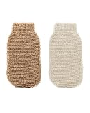 YIPFEN Guanto Esfoliante Corpo Set da 2 in Juta & Lino di Cotone. Rimuove cellule morte pe...