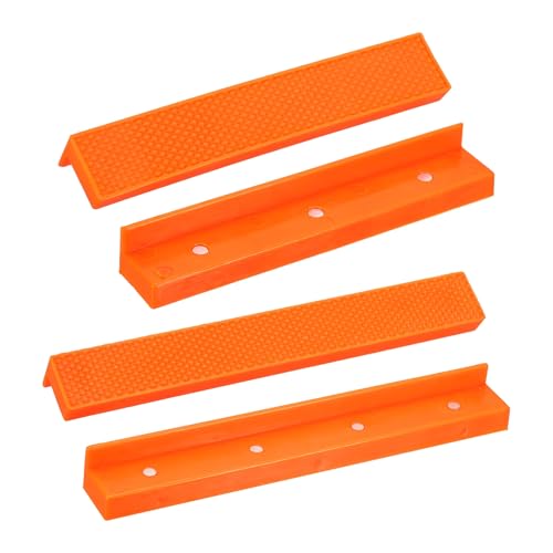 Image of sourcing map 1 Set Vise Jaw Pads 8" and 6" Rubber Flat Magnetic Vise Soft Jaws Standard Anti-Scratches Vice Covers Tools for DIY Making Woodworking Clamping Plumbing, Orange