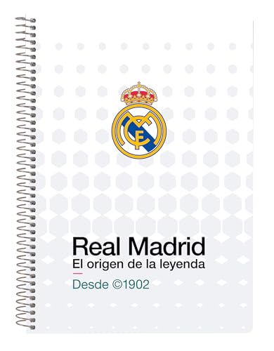 Real Madrid Equipment 26/27 – Notebook, Quarter Notebook 80 Sheets, Hard Covers, 1Design, Ideal for Children of Different Ages, Comfortable and Versatile, Quality and Resistance, 15.5 x 22 cm
