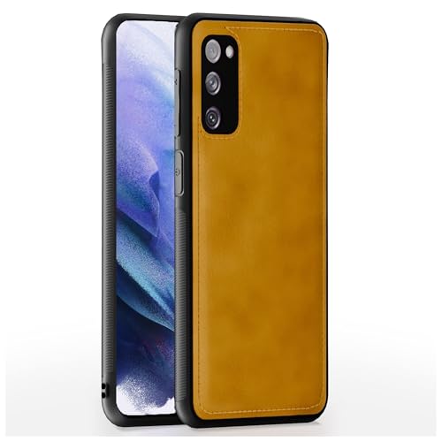Image of Leather Case for Samsung Galaxy S20FE Premium Protective Stylish Slim Cover with Shockproof Raised Edges Brown