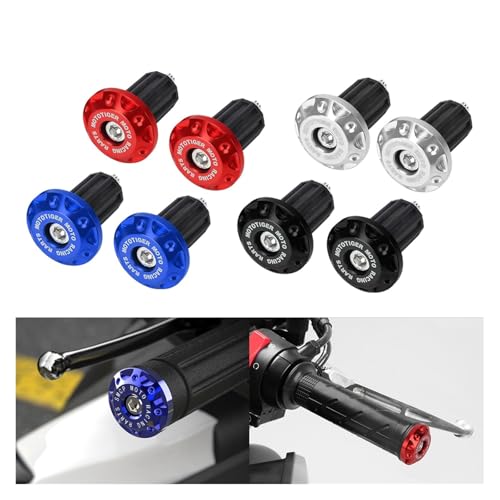 Empuñaduras de metal CNC para motocicleta con tapas de contrapeso antivibración y deslizadores 2