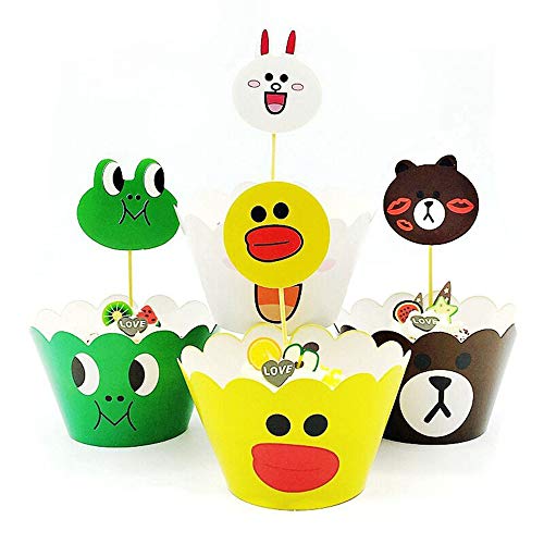 Cute Rabbit Bear Frog Duck cake Toppers and Wrappers 24 Serves,Animal Themed Birthday Party Decoration GUCUJI Chocolate Mousse Cake Cupcake Toppers and Wrappers Decorations,perfect for kids birthday party Supplies Cake Decorations Cute Rabbit Bear Frog Duck cake Toppers and Wrappers 24 Serves,Animal Themed Birthday Party Decoration GUCUJI Chocolate Mousse Cake Cupcake Toppers and Wrappers Decorations,perfect for kids birthday party Supplies Cake Decorations