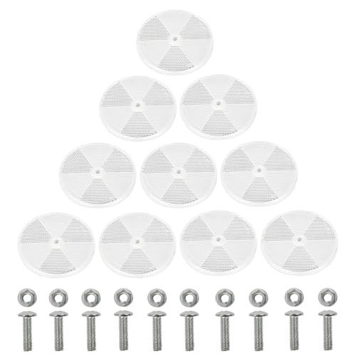 Yinaolan 10 x reflectores Redondos Blanco, Ojo de Gato con Marca E para remolques, Camiones, Coches, caravanas y Tractores