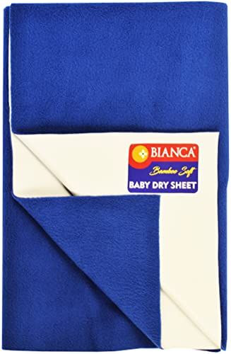 Image of BIANCA Soft Bamboo Baby Dry Sheet, Mattress Protector -1pc Large (smartdry) | Waterproof & Breathable Anti Bacterial | Baby Dry Sheet & Mattress Protector. Solid-Royal Blue