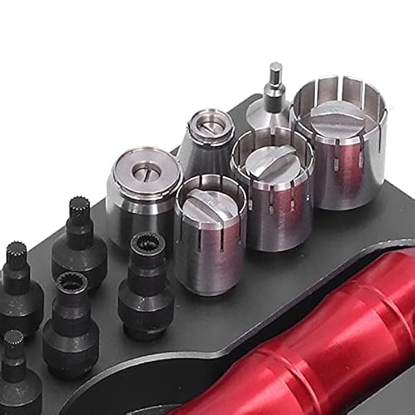 Reparatiegereedschap voor horloges, 45 stalen horlogekroonbuis verwijderingsgereedschap met aluminium handvat voor het schroeven van voorwerpen voor schroefstangen
