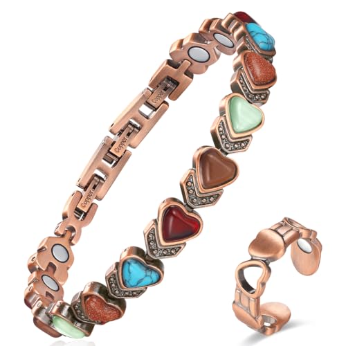 Bracelet en cuivre contre les tensions quotidiennes avec aimants 3500 gauss