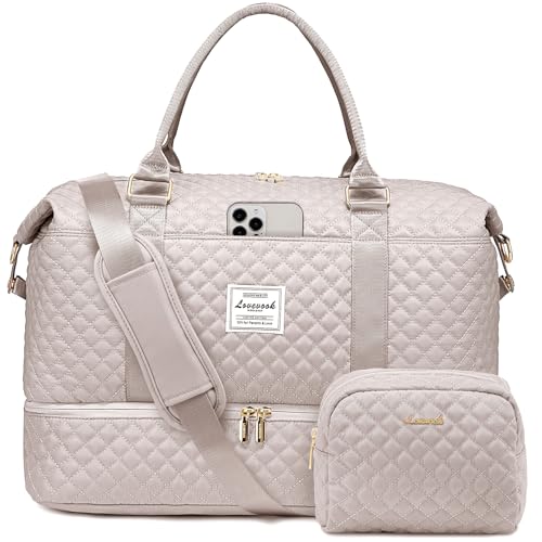 Image of LOVEVOOK Travel Duffle Weekender Bags for Women with Shoe Compartment,Carry on Overnight Bag with Toiletry Bag,Gym Duffel Bag with Wet Pocket,Hospital Bags for Labor and Delivery