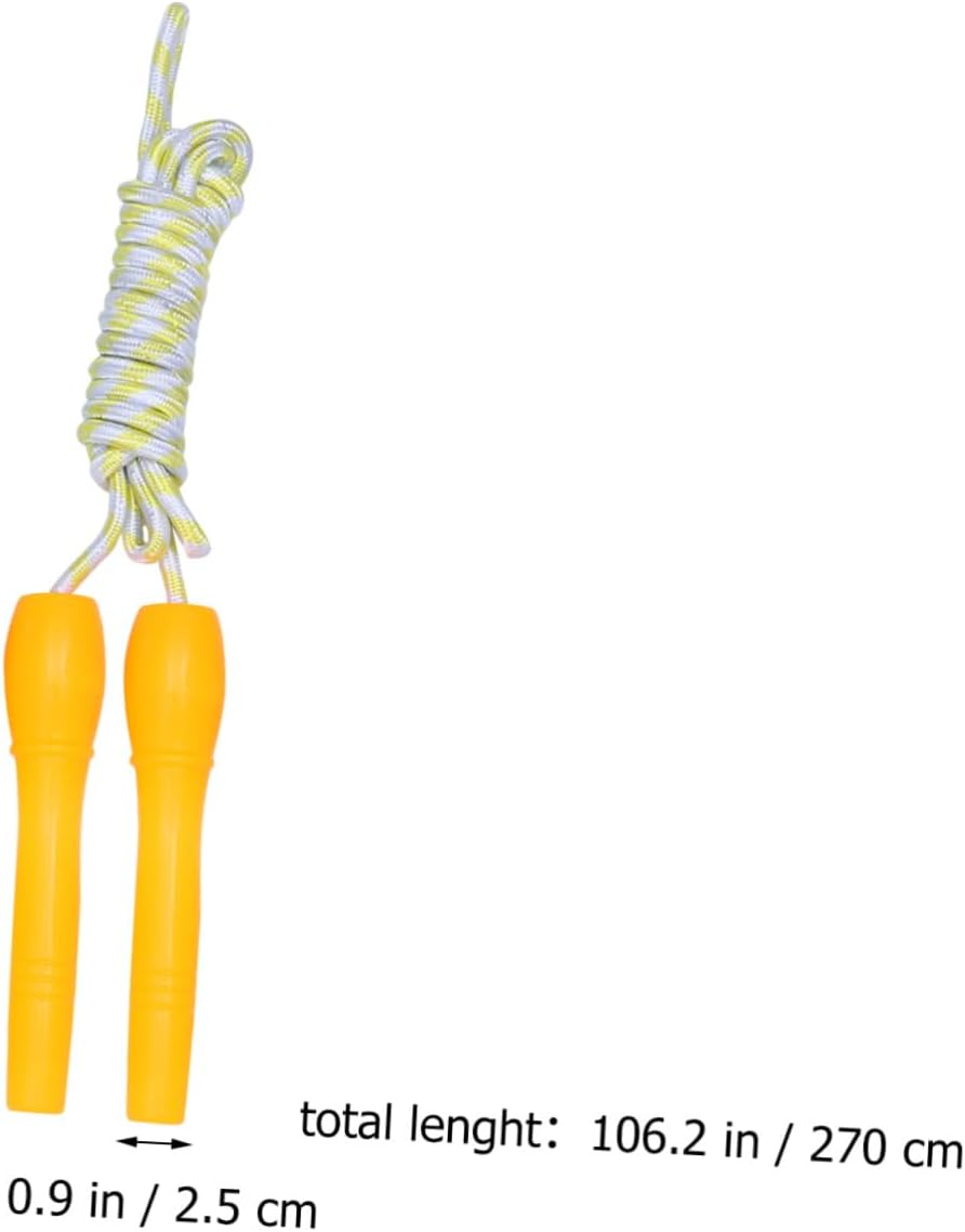 Cabilock 12pcs Plastic Handle Jump Ropes, Cotton Cord Skipping Equipment, Outdoor Sports Fitness Activity Random Color