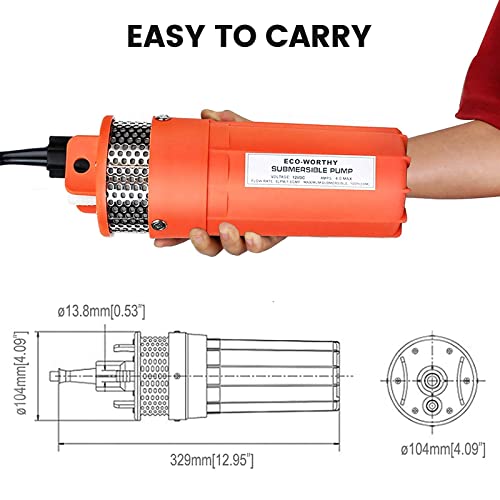 Eco-Worthy Solar Submersible Pump Kit, 100W Solar Panle Kit And 12V Dc Deep Well Pump-100Ft/30M thumb #7