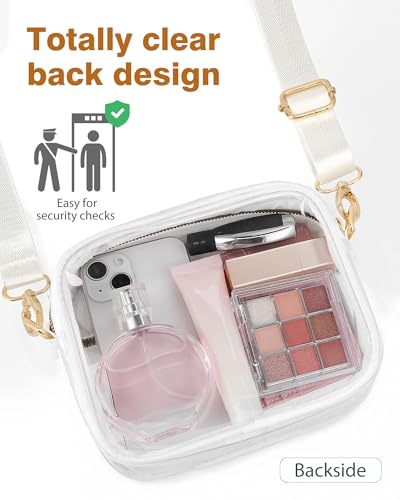 Image of BS-VOG Clear Crossbody Bag Stadium Approved, Clear Bag for Stadium Events, Small Clear Purses for Women Stadium Crossbody