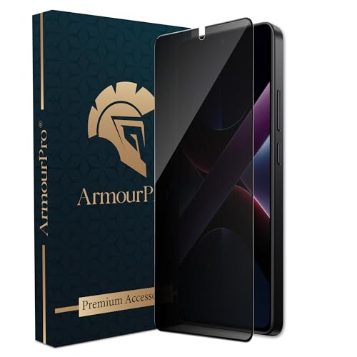 Image of ArmourPro Military Grade Privacy Tempered Glass Screen Protector for Poco X7 Pro (6.67 Inch) With Installation Kit | Edge-to-Edge Protector Coverage | Black