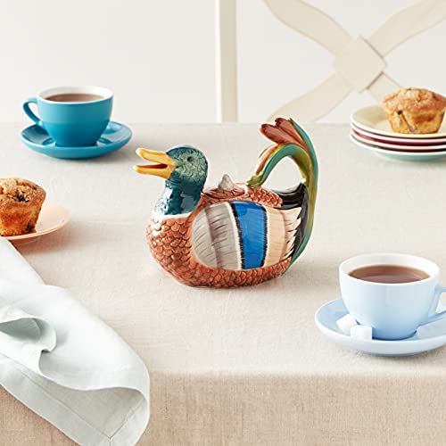 Blue Sky Ceramic Mallard Duck Teapot #TOP4