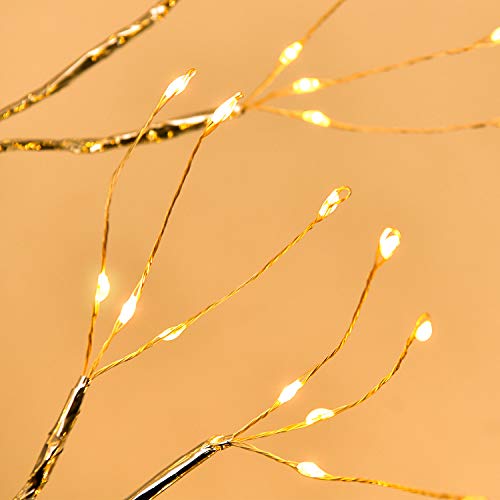 image for Noahfun Firefly Bonsai Tree Light - 20'' Artificial Tabletop Fairy Lig