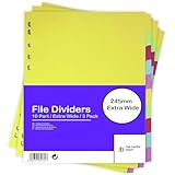 Paquete de 3 separadores de archivos A4, separadores de carpetas, separadores extra anchos para archivos de arco de palanca, separadores de archivos de 10 partes A4, sepa
