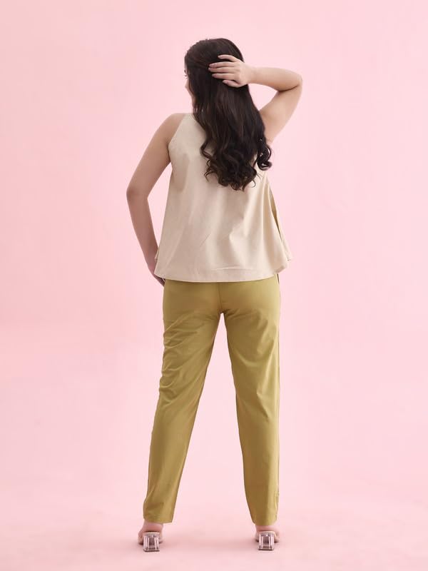 Image of GO COLORS Soft Cotton Pant Full Length for Women| Breathable, Mid Rise