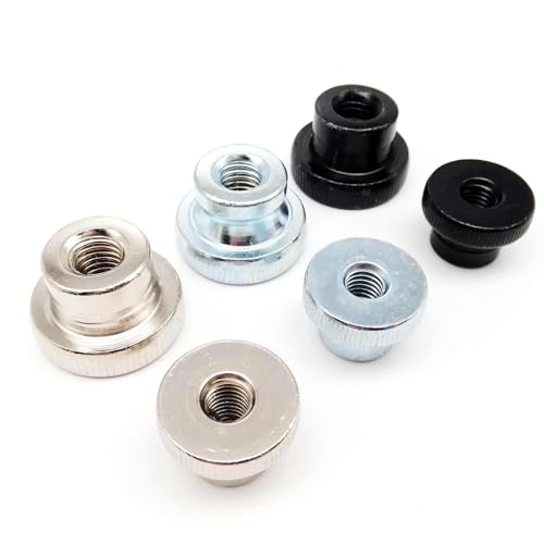 Écrou moleté M4 GB806 argenté de haute précision avec collerette et double crantage