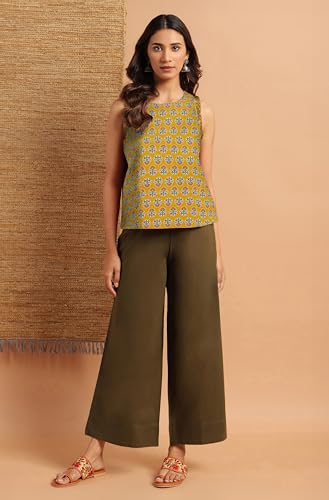 Image of Janasya Women's Cotton Floral Print Regular Top