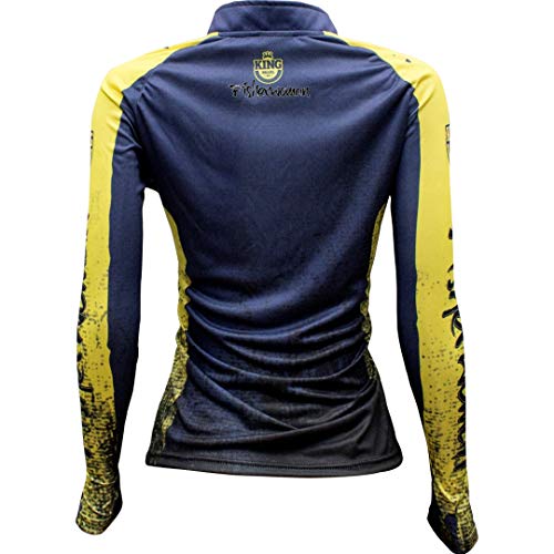 Camiseta de Pesca Proteção Solar UV King Feminina KFF614 Azul Tamanho:G