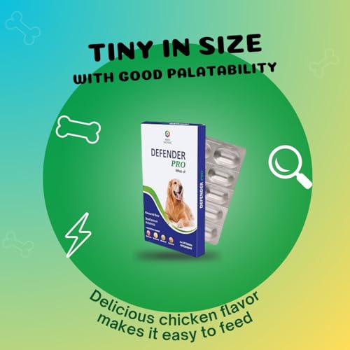 Medfly Healthcare Defender Pro Deworming Tablet for Dogs of All Life Stages (Pack of 1) | Natural & Herbal Ingredients | Effective Formula to Kill & Expel Parasites | 10 Tablets Per Pack