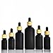 Uamtuce 10ml 30ml 50ml 100ml Dropper Glass Bottle Fine Oil Bottle Scrub Black Light Avoidance Glass Cosmetics Separate Bottling(All Black,25PCS_20ML)