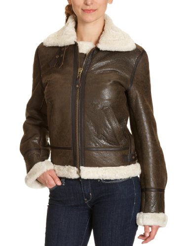 Cerniera Schott NYC Lcw1257 Giacca, Marrone (Braun Dark Brown) x1, S Donna