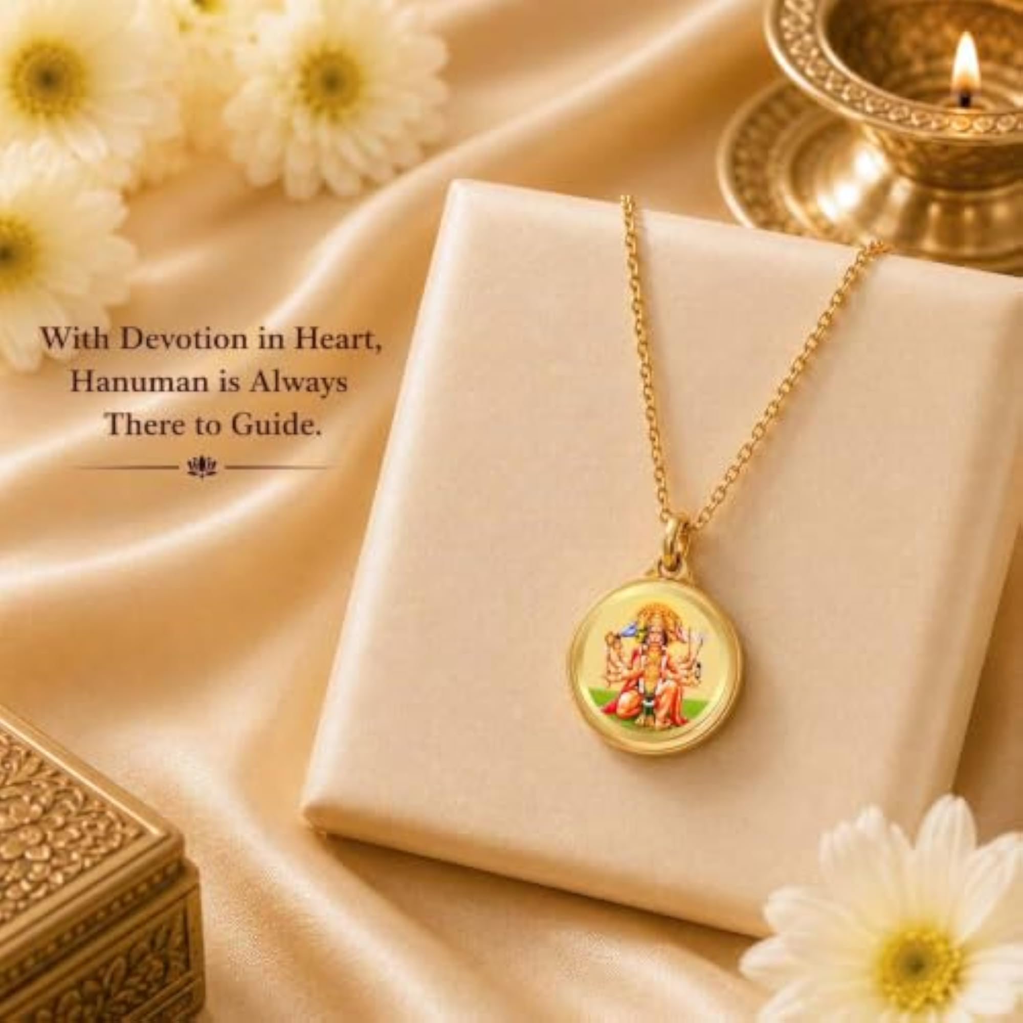 24K Gold Plated Double-Sided Religious Pendant with Gift Box