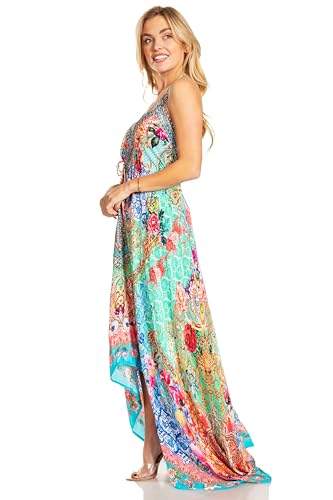 Image of Sakkas Lizi 2025 Womens Maxi High-Low Halter Handkerchief Long Dress Beach Party