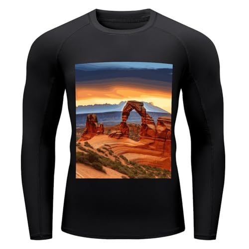 Arches National Park Camiseta de Natación para Hombre con Protección UPF 50+, Manga Larga, Compresión, Secado Rápido miniatura 5