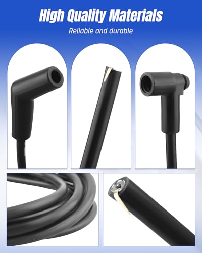 Image of 51070 Black Spark Plug Wires, 135 Degree Plug Ends, HEI Distributor Fit for Ford 260 /289 /302