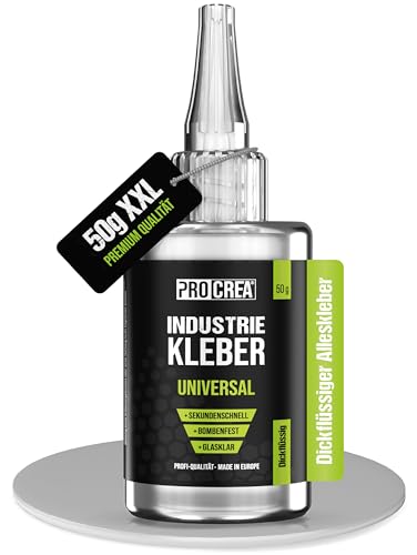 PROCREA® Sekundenkleber Gel (50g) 'Universal' [mit Anti-Austrocknungs-Spitze] Extra...