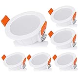 6 Pack Downlight Empotrable Panel, IP44 Foco Empotrable LED Techo, 4W, Blanco Cálido 3000K, Downlight LED Redondo, Φ8cm, 290 lumens, Plafon Lámpara de Techo Para Aalón Dormitorio Cocina