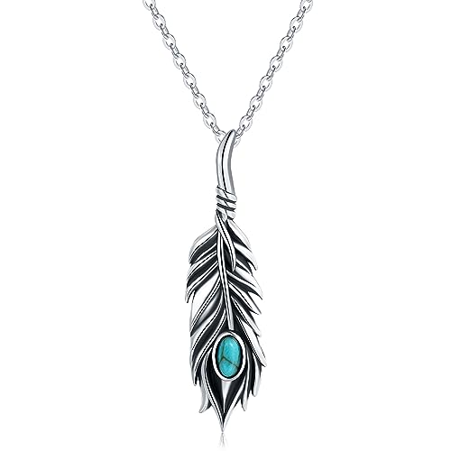 Salloog Turquoise Feather Necklace