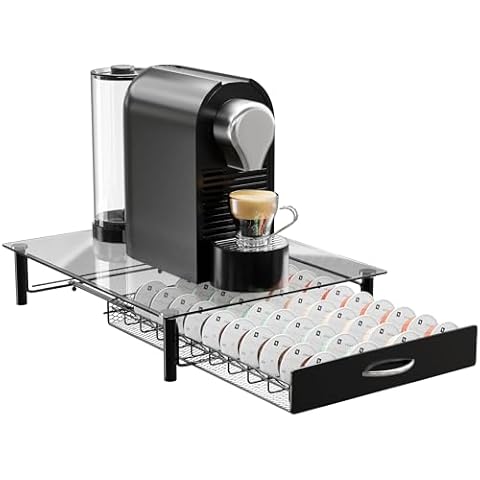 Homiu Nespresso Vertuo Pod Holder with Glass Top Cover