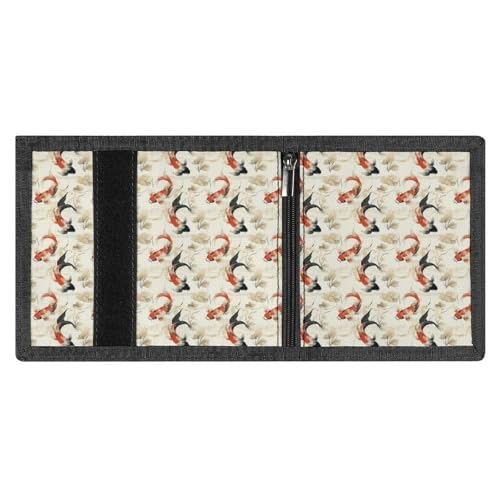 Retro Goldfish Print Wallet for Men, 8 Credit Card Holder Slim Minimalist Front Pocket Small Mens Bifold Wallets3