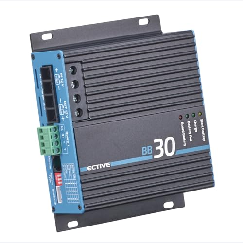 ECTIVE - BB 30 Compact Ladebooster 30A 12V auf 12V - kompaktes DC-DC Ladegerät für AGM/Gel/Nass/LiFePO4 - Battery-to-Battery Lichtmaschine-Ladewandler für Wohnmobil Auto Van
