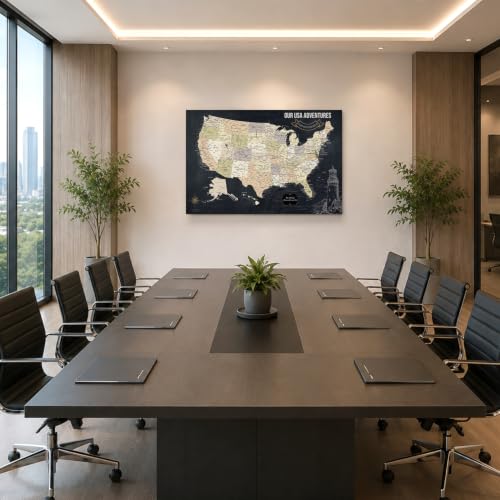 Image of IPIC Vintage USA Maps for Wall, Map of the United States, Size 42x28 in