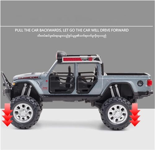Image of Metal Pull Back Diecast Car 1:32 Rubicon 4X4 Pull Back Car Model with Sound Light Boys Gifts Toys for Kids【Pack of 1】