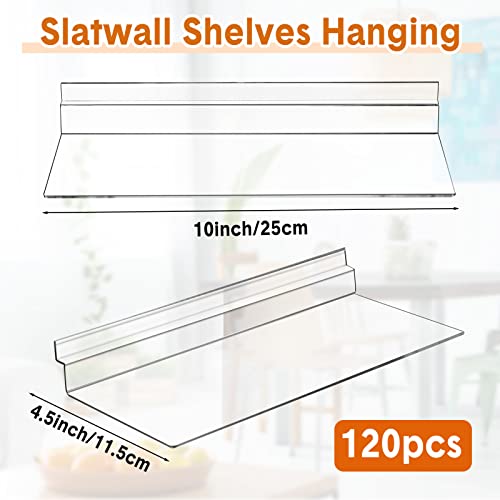 150 Pack Slatwall Shelves Hanging Slatwall Accessories Clear Wall Shelves Shoe Shelves For Wall Retail Display Shelves Slatwall Shoe Shelf For Home Shoe Stores Boutiques Supplies, 4.5 X 10 Inches #TOP1