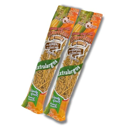 Sabrosos Brand Sesame Corn Sticks - Churritos de Maiz con Ajonjoli - Family Pack (2 x 500g) (2 X 17.6 oz) by Sabrosos Churritos Michoacanos