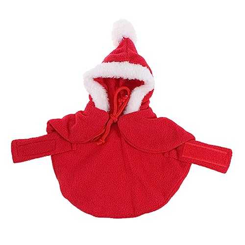 Capa y gorro navideño para perro rojo LIOOBO