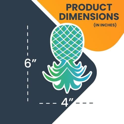 Miniatura 5 de Magnet Me Up Calcomanía magnética de piña al revés, azul y verde, 4 x 6 pulgadas, paquete de 2, imán automotriz para automóvil, camión, SUV, puerta