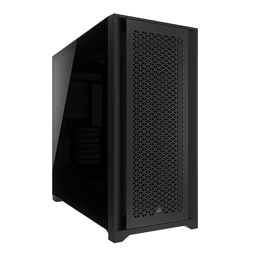 CORSAIR 5000D CORE AIRFLOW Mid Tower ATX PC Case - Tempered Glass Side Panel – High-Airflow Design – Spacious Interior For Multiple 360mm Radiators – Black
