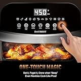 Next-Gen Non Toxic Air Fryer Stainless Steel 12-in-1 Classic Basket Premium Ceramic Coating, Metal Inner 450°F Dual Heats Even Cook, 6 QT Midsize 120V, DAYBEST Easy Clean Parts (Stainless Steel)