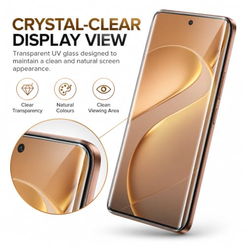 Image of ArmourPro UV Glue Tempered Glass for Vivo T5 5G - Curved Screen Protector, 9H Anti Scratch, Edge-to-Edge Coverage, HD Clarity, Smooth Touch